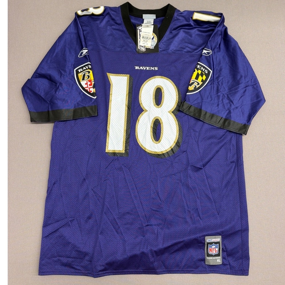 Reebok Baltimore Ravens Elvis Grbac 18 Jersey Mens XL Purple‎ NFL Replica New
